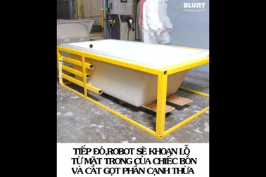 Khám phá quy trình làm ra một chiếc bồn tắm bằng dây chuyền tự động!