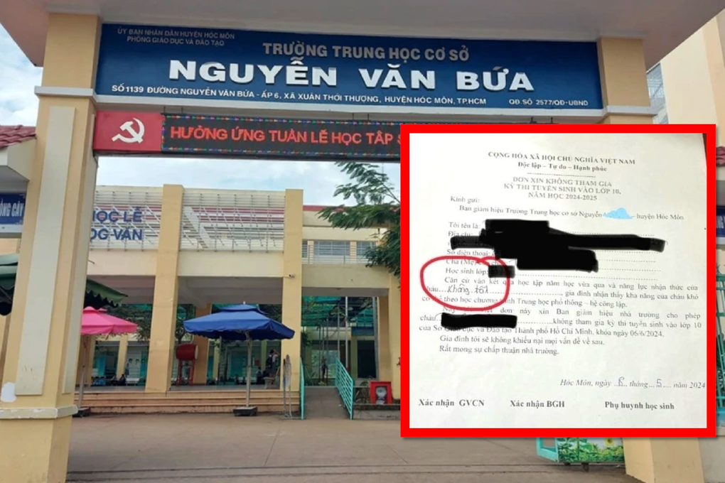 Vụ viết đơn xin không thi lớp 10: Học sinh tự viết theo mẫu đơn của trường - 1