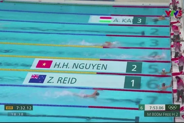 Nguyễn Huy Hoàng tham gia vòng loại ở lượt bơi thứ hai