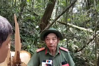 Đại tá Nguyễn Viết Lợi – Giám đốc Công an tỉnh Quảng Nam trao đổi với PV