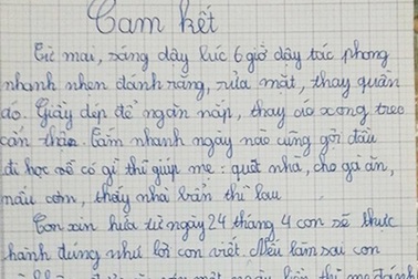 Bản cam kết ngộ nghĩnh của bé gửi mẹ hút dân mạng