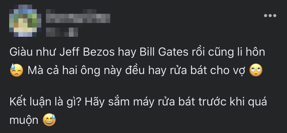 Dân mạng tranh cãi chuyện rửa bát, nguyên nhân là vì... Bill Gates - 9 Dân mạng tranh cãi chuyện rửa bát, nguyên nhân là vì... Bill Gates - 9