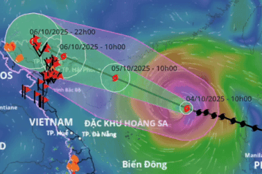 Bão Matmo có thể đạt cấp 13 trưa 5/10, đi vào Vịnh Bắc Bộ