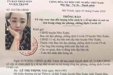 Truy tìm nữ công dân trốn cách ly y tế, phòng chống  dịch Covid-19