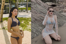 Vợ, bạn gái cầu thủ Việt đọ dáng nóng bỏng với bikini