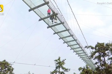 Cầu đáy kính nối liền hai đảo ở Trung Quốc