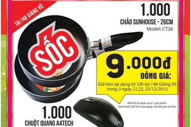 Mua hàng giá sốc chỉ với 9000 đồng tại siêu thị Pico dịp giáng sinh