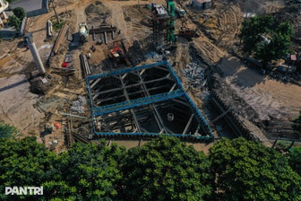 Hình ảnh đại công trường xây hầm chui gần 2.400 tỷ qua Đại lộ Thăng Long