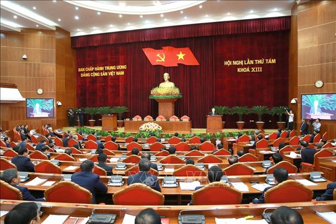 Toàn cảnh phiên bế mạc Hội nghị Trung ương 8 Khóa XIII. Ảnh: Phương Hoa/TTXVN