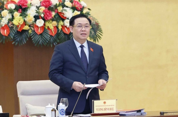 Chủ tịch Quốc hội Vương Đình Huệ phát biểu tại Hội nghị