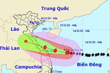 Bão Vamco tăng cường độ, áp sát vùng biển Quảng Bình - Quảng Ngãi