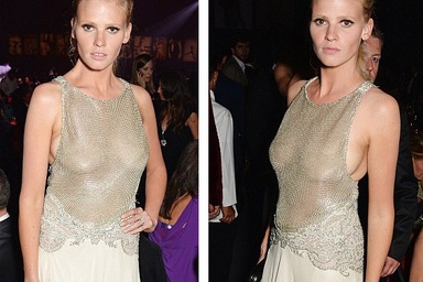 Đỏ mặt với váy áo táo bạo của siêu mẫu tại tiệc từ thiện