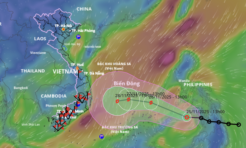 Từ chiều tối 25/11, nhiều vùng Biển Đông có dông lốc, gió mạnh - 1