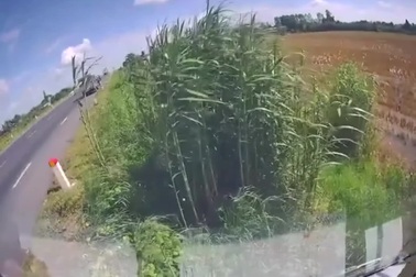 Xe con bất ngờ mất lái, lao thẳng về phía ô tô ngược chiều