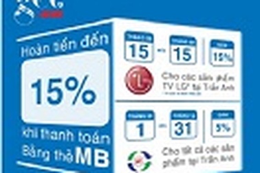 Ưu đãi lớn cho chủ thẻ MB tại Trần Anh, Pico, Phúc Anh