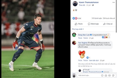 Văn Lâm chúc mừng thủ môn Thái Lan đi vào lịch sử giải Nhật Bản