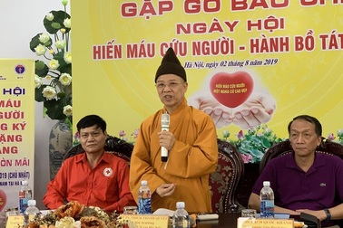 500 Tăng Ni Học viện Phật giáo cùng tham gia hiến máu, hiến tạng