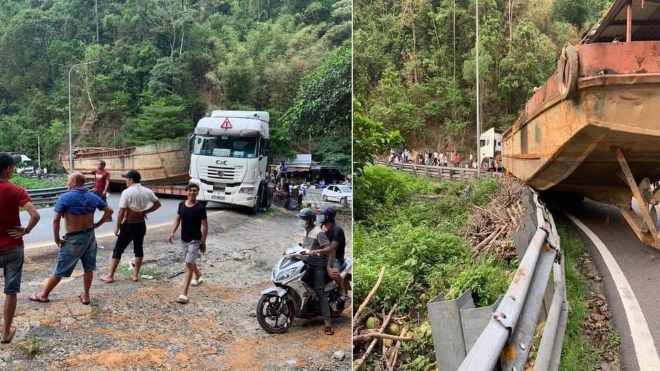 Phạt 92 triệu đồng xe chở thuyền khủng gây tê liệt đèo Bảo Lộc - 1