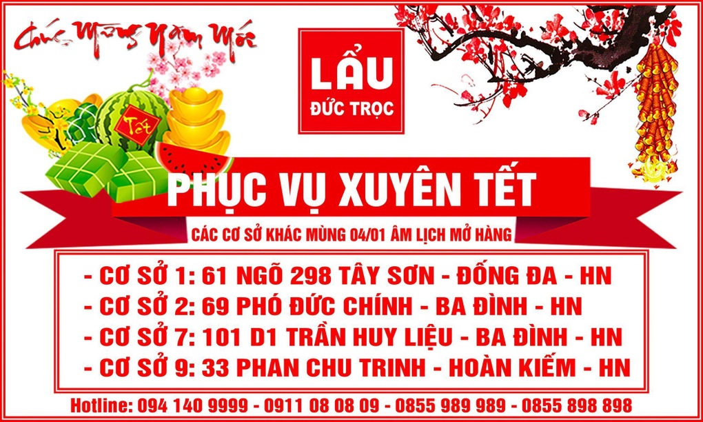 Chuỗi nhà hàng lẩu Đức Trọc mở cửa xuyên Tết - 3 Chuỗi nhà hàng lẩu Đức Trọc mở cửa xuyên Tết - 3