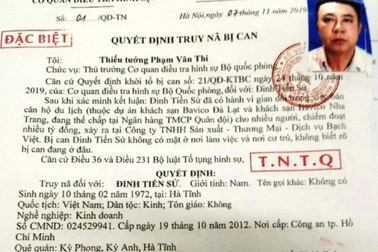 Truy nã đặc biệt Tổng giám đốc Bavico Đinh Tiến Sử