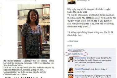 Bức ảnh “Con tìm Mẹ” trên Facebook gây xúc động 