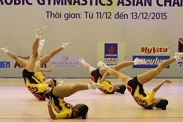 Aerobic Việt Nam giành 5 HCV giải vô địch các nhóm tuổi châu Á 2015