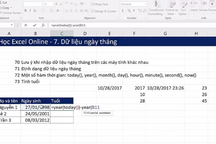 Học tin học Excel: Xử lý kiểu dữ liệu, hàm ngày tháng