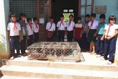 Trường vùng cao nuôi heo, gà, rau cải thiện bữa ăn cho các em