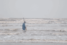 Nghề đào bới trên bãi biển giữa mùa đông rét buốt