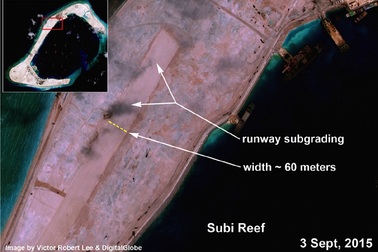 Ảnh vệ tinh "vạch trần" Trung Quốc xây đường băng trên bãi Xu Bi