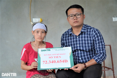 Người vợ nghèo có chồng mất khi đi lao động được giúp đỡ hơn 180 triệu đồng