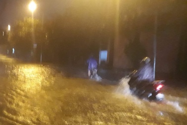 Quảng Trị: Mưa như trút nước, thành phố ngập cục bộ