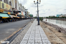 Bờ kè sông Bạc Liêu bị sụp lún sâu cả mét đã được khắc phục