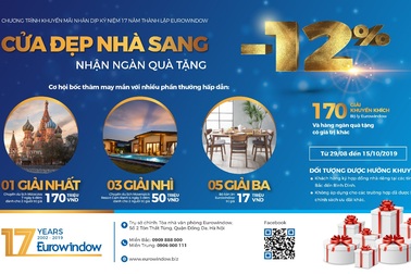 Eurowindow khuyến mãi tới 12% nhân kỷ niệm 17 năm thành lập