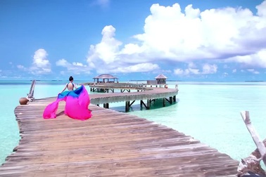 Một góc không gian "đẹp mê hồn" của thiên đường Maldives nhìn từ trên cao