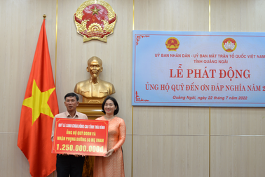 Quảng Ngãi vận động trên 3,4 tỷ đồng góp quỹ Đền ơn đáp nghĩa