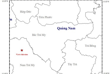 Hai trận động đất mạnh liên tiếp ở huyện miền núi Quảng Nam