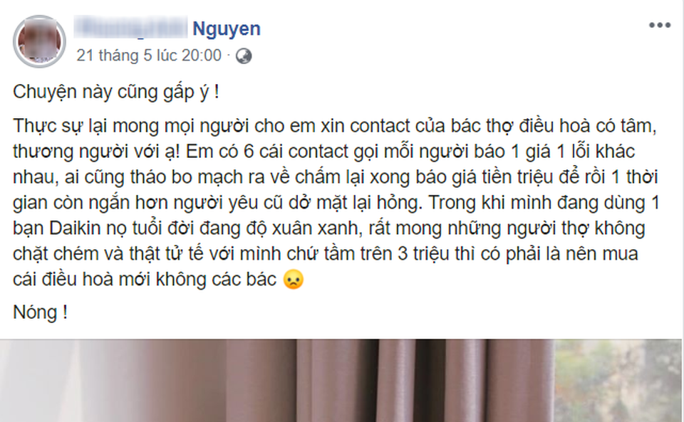 Nắng nóng cao độ, khách phát hoảng trước chiêu trò của thợ sửa điều hòa - 2 Nắng nóng cao độ, khách phát hoảng trước chiêu trò của thợ sửa điều hòa - 2