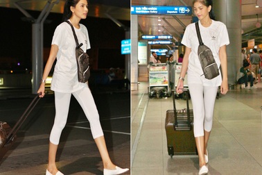 Trương Thị May giản dị tại sân bay