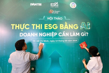 Không khí tất bật chuẩn bị cho hội thảo "Thực thi ESG bằng AI" chiều 14/8
