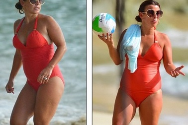 Coleen Rooney khoe dáng tròn trịa trên biển