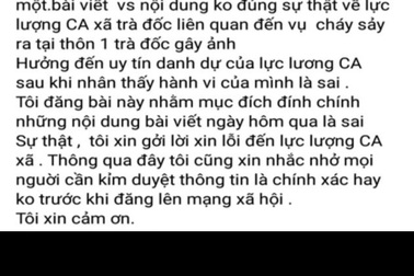 Đăng tin sai sự thật về công an, một đối tượng bị phạt 7,5 triệu đồng