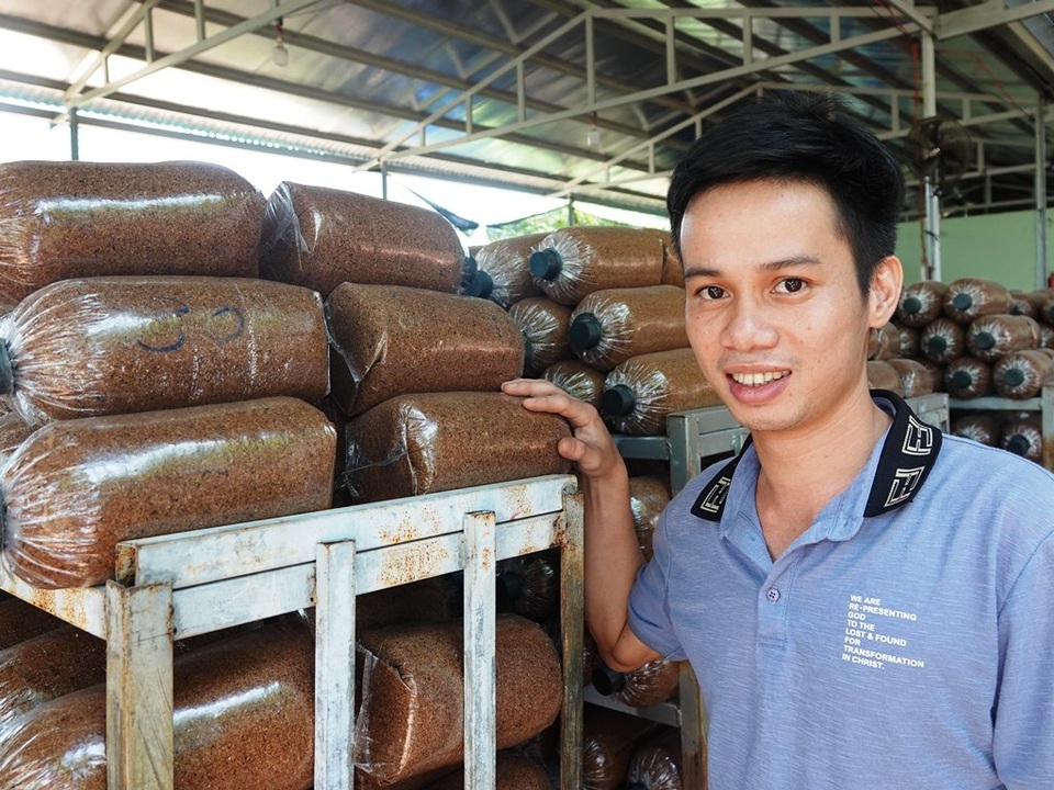 Chàng trai thu tiền tỷ mỗi nhờ sản xuất phôi nấm - 1 Chàng trai thu tiền tỷ mỗi nhờ sản xuất phôi nấm - 1