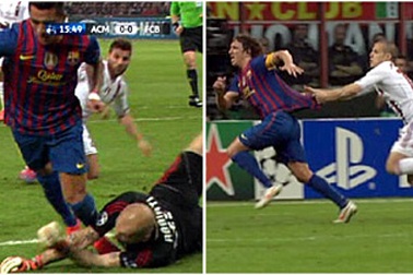Barcelona bị “cướp” hai quả penalty tại San Siro