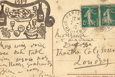 Tấm bưu thiếp độc đáo của Picasso sẽ được bán với giá hơn 900 triệu đồng