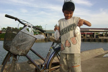 Những đứa trẻ ngày ngày đi xin cá