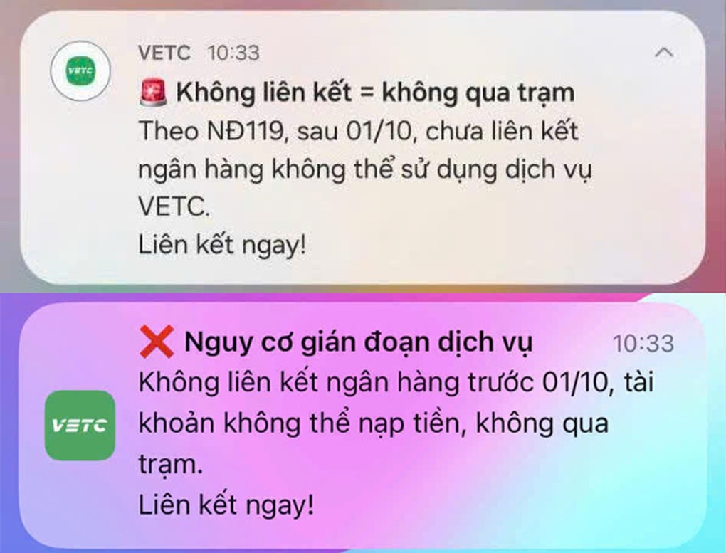 Tài xế nhận thông báo lạ trên ứng dụng thu phí không dừng VETC - 1 Tài xế nhận thông báo “lạ” trên ứng dụng thu phí không dừng VETC