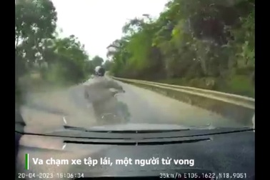 Camera hành trình xe tập lái ghi lại tình huống tai nạn