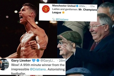 C.Ronaldo cởi phăng áo ăn mừng, Sir Alex Ferguson cười sung sướng