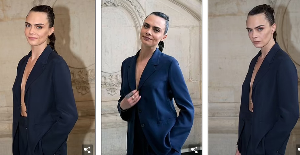Siêu mẫu đồng tính Cara Delevingne táo bạo diện vest không nội y - 2 Siêu mẫu đồng tính Cara Delevingne táo bạo diện vest không nội y - 2